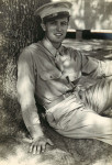 Early Career Nagrin WW II Military Sitting Under Tree